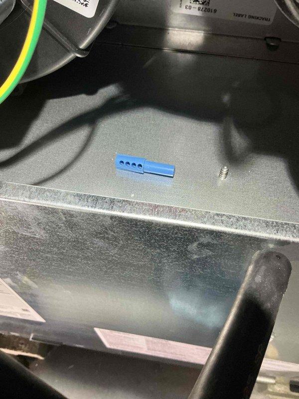 Responded to no heat call on four-month-old furnace system. Upon inspection, discovered loose wire connection at blower motor terminal block. Reconnected and secured all electrical connections, verified proper motor operation, and tested system through full heating cycle. Unit restored to normal operation with heat confirmed at registers.
