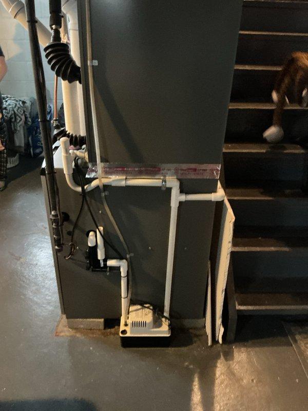 Performed system start-up on newly installed Bryant HVAC system in basement, including furnace and evaporator coil assembly. Verified proper operation of all components, checked refrigerant levels, tested condensate pump functionality with drainage lines, and confirmed proper venting through PVC exhaust system. All equipment operating within manufacturer specifications and system ready for normal use.