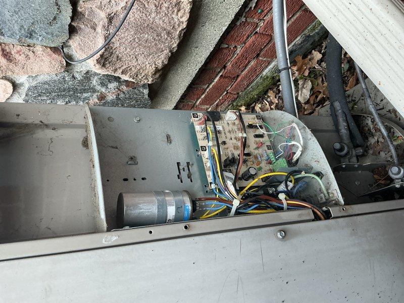 Completed comprehensive spring maintenance on 10-year-old air conditioning system located on west side of property. Performed full AC tune-up including inspection of outdoor condensing unit electrical components, capacitor testing, contactor examination, and control board verification. Inspected indoor air handler unit, confirmed 20x25x4 filter specifications for Mitsubishi system, checked electrical connections and wiring integrity throughout system, and utilized diagnostic meters to verify proper amperage draws and system performance. All components found operational and system ready for cooling season.