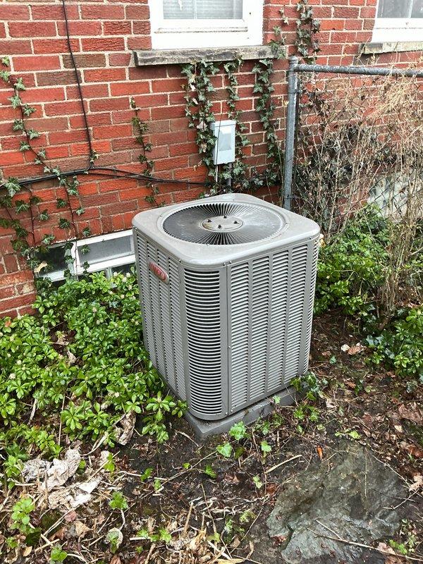 Completed Gold AC Inspection and routine maintenance on outdoor residential air conditioning condenser unit. Performed comprehensive system evaluation including visual inspection of cabinet housing, fan assembly, and electrical components. Unit found to be in functional operating condition with no immediate service requirements identified at time of inspection.
