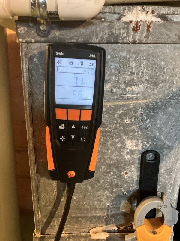 Completed comprehensive Gold-level furnace and air conditioning inspection on 10+ year old system located in basement. Performed combustion analysis using Testo 310 analyzer to verify safe operation and efficiency levels. Documented heavily soiled air filter with significant dust and debris accumulation requiring replacement, inspected condensate drain assembly and refrigerant lines, and verified all system components for proper operation and safety compliance.