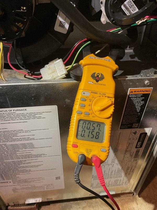 Completed comprehensive Gold Furnace Inspection on Lennox Signature Collection forced air unit located in basement. Performed full system diagnostics including electrical testing with multimeter, confirming proper voltage readings and system operation. Delivered and installed requested 20x25x4 air filter as part of routine maintenance service, ensuring optimal airflow and system efficiency for the 10+ year old unit.