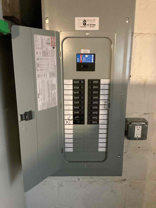 Completed furnace inspection for city rental license requirement at residential property. Basement-located furnace system was thoroughly evaluated, including examination of electrical panel, venting components, and ductwork connections. Documented equipment condition with measurements of critical components and verified proper installation of flexible ductwork, metallic vent piping with rain cap, and plenum connections to ensure system compliance with municipal safety standards.