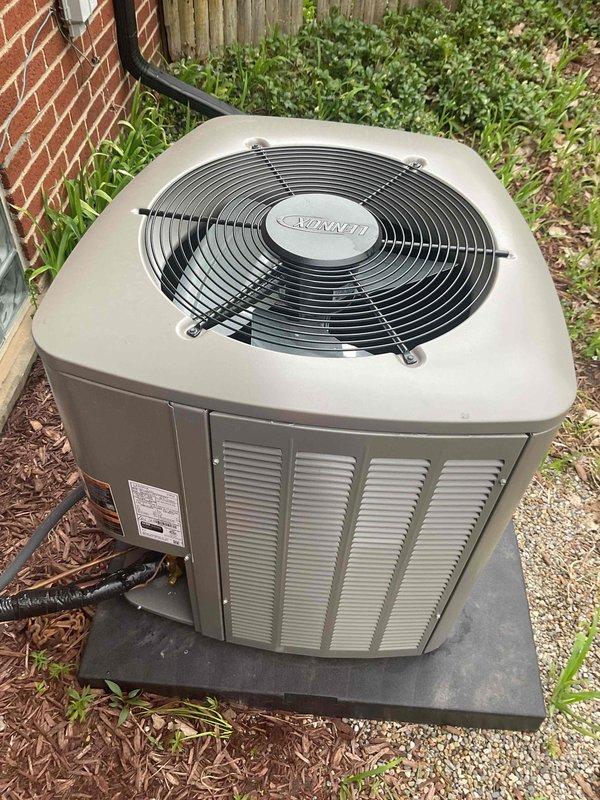 Performed system startup and commissioning on recently installed Lennox HVAC system. Verified proper operation of outdoor condenser unit with fan motor running smoothly, confirmed refrigerant line connections secure with proper insulation, and inspected indoor air handler installation in conditioned space. Checked electrical connections at disconnect, verified condensate drain lines properly routed and operational, confirmed all manufacturer labels and specifications visible for future reference. System startup completed successfully with all components functioning within normal operating parameters.