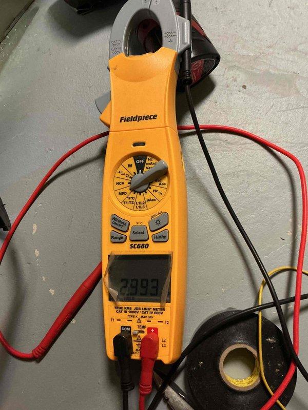 Performed comprehensive tune-up and inspection on 5-year-old furnace located in basement and 15-year-old air conditioning unit located outside as part of late season maintenance special. Conducted electrical diagnostics using clamp meter, measuring amperage draw and testing hot surface igniter which registered 7389 ohms resistance, confirming proper operation within manufacturer specifications. Completed full system evaluation including visual inspection of both heating and cooling equipment, verified all electrical connections, and confirmed all components functioning properly with no immediate repairs required.