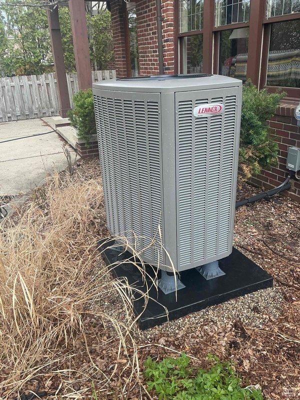 Responded to service call for outdoor condenser unit making unusual noises. Performed comprehensive AC startup procedure on 4-year-old Lennox EL19KPV-060-230A01 system containing R-454B refrigerant. Inspected outdoor condenser unit, verified proper operation of all components, checked refrigerant charge levels, and confirmed system is functioning within manufacturer specifications with no abnormal sounds detected upon completion.