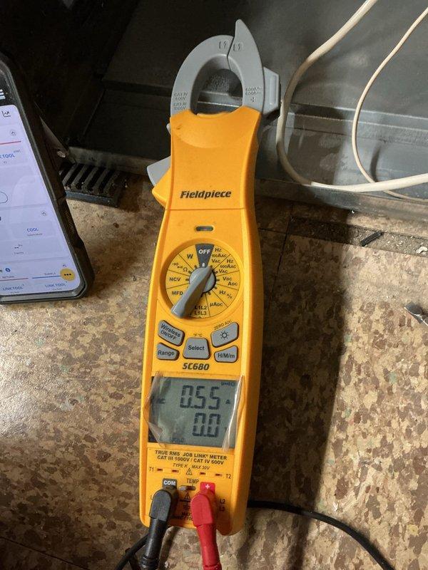 Performed comprehensive furnace and air conditioning inspection on 2024 equipment located in basement. Completed full system diagnostics using Fieldpiece SC680 clamp meter to verify electrical parameters, amperage draws, and voltage readings across all components. Inspection included thorough evaluation of humidifier operation, thermostat functionality, and hot water tank condition per customer request, with all systems found operating within manufacturer specifications and photographic documentation captured for service records.
