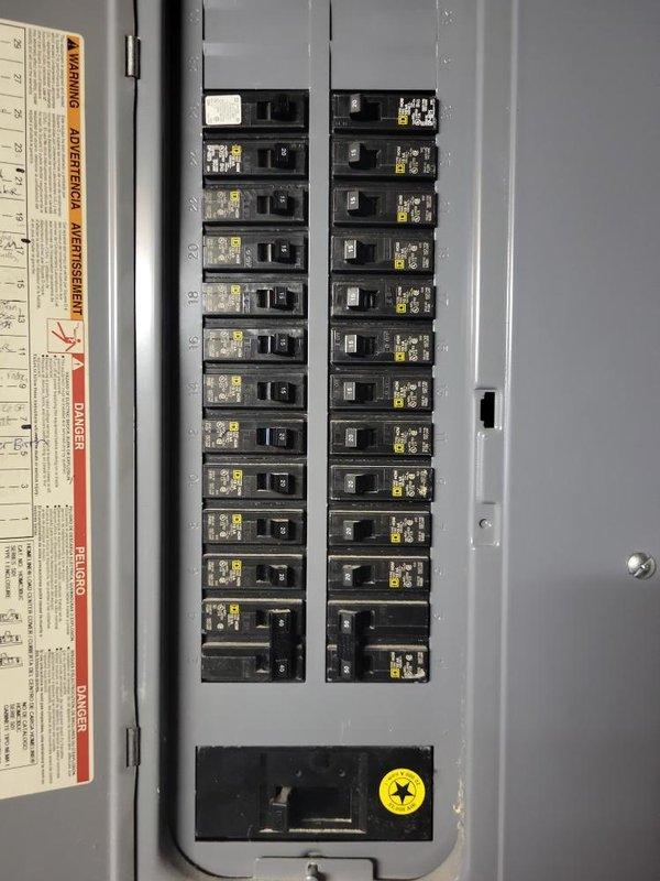 Conducted on-site evaluation for new whole home generator installation. Assessed existing electrical panel configuration and capacity, documenting current breaker arrangement and available space for generator integration. Identified utility meter upgrade requirement as prerequisite for whole home generator system installation, pending utility company approval and service enhancement to accommodate additional load demand.