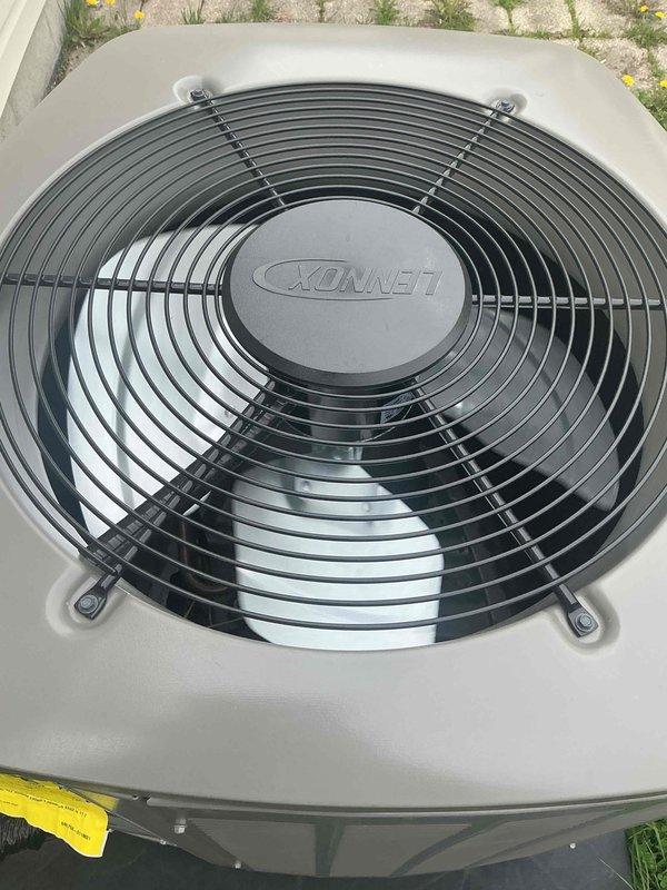 Responded to customer request for assistance with AC system operation on 4-month-old equipment located in basement. Provided instruction on proper thermostat operation and system startup procedures for the Sensi digital thermostat and outdoor Xonnet condensing unit. Verified system functionality with cooling mode engaged, confirmed proper communication between thermostat and equipment, and ensured customer understood basic system controls and settings.