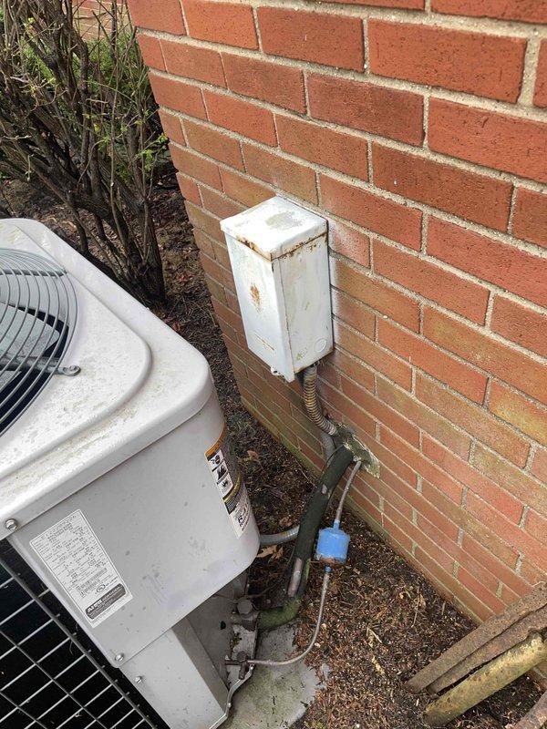 Provided comprehensive estimate for full system replacement of 14-year-old air conditioning unit currently experiencing low refrigerant charge with inadequate temperature split of 5 degrees. System previously serviced in 2023 with 3 pounds, 3 ounces of refrigerant added, indicating ongoing leak issue. Customer declined leak search and repair in favor of complete system replacement due to age and condition of existing equipment located in backyard.
