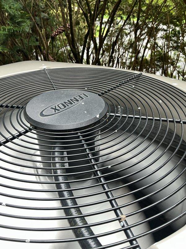 Completed Gold AC inspection on two residential air conditioning units, both approximately 4 years old, with air handlers located in attic and basement. Performed comprehensive maintenance evaluation of outdoor condensers, including inspection of fan grille assemblies, protective guards, and overall unit condition. Verified proper operation of both systems and documented equipment status through photographic records. Units showed normal wear consistent with age and outdoor exposure, with minor debris accumulation on protective grilles. Coordinated parts procurement for separate 30 kW Generac generator maintenance to be performed in conjunction with AC inspection service.