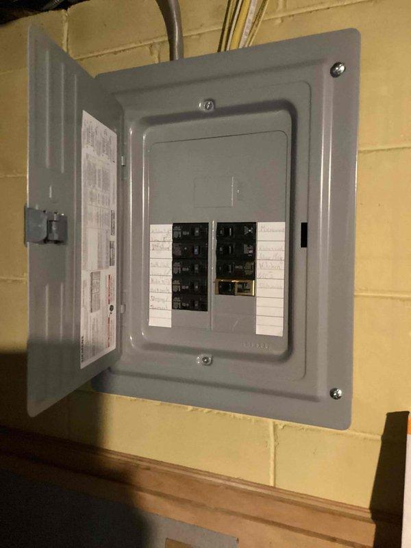 Conducted furnace replacement estimate for 16-year-old heating system with failed heat exchanger located in basement. Evaluated existing electrical panel and service capacity to ensure compatibility with proposed equipment replacement, documented current electrical infrastructure including circuit breaker configuration and conduit routing for installation planning.