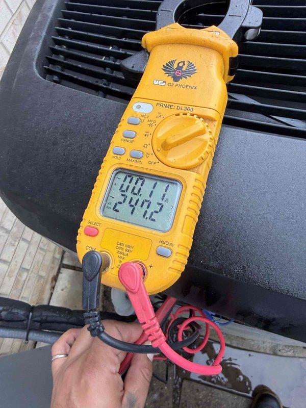 Responded to high pressure lockout error on 17-year-old Lennox AC condenser unit. Performed diagnostic testing using digital multimeter to assess electrical components and system pressures. Upon inspection, identified condenser located at exterior of residence operating outside normal parameters, triggering safety lockout. Evaluated compressor operation, refrigerant pressures, and electrical supply to determine root cause of high pressure condition. Checked condenser coil for airflow restrictions and verified proper fan motor operation. System required further assessment to resolve high pressure lockout and restore cooling functionality.