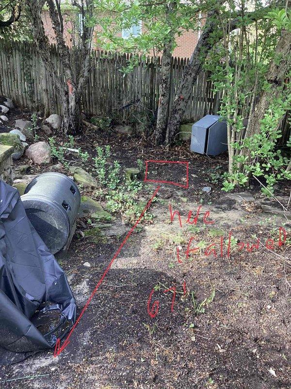 Conducted site assessment for relocating existing generator approximately 35 feet into backyard area. Evaluated current utility locations, including gas lines marked on ground, existing HVAC equipment placement, and utility infrastructure along building exterior. Documented site conditions, including fence line clearances, tree placement, underground utility markings, and existing electrical and gas service routing to determine optimal relocation path and new generator placement location.