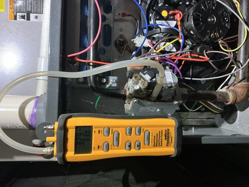 Completed comprehensive Gold Furnace Inspection on basement-located heating system under 10 years old. Performed full system diagnostics including gas pressure testing, heat exchanger examination, and blower motor operation verification. Inspected all electrical connections, gas valve assembly, and safety controls. Evaluated combustion air supply, venting system integrity, and condensate drain assembly with trap. Checked temperature differential across heat exchanger, confirmed proper airflow, and tested thermostat operation. Examined auxiliary equipment including water heater connections and associated plumbing components. Documented system specifications and captured detailed images of mechanical installation, control wiring, and internal components. All safety devices tested and confirmed operational. System operating within manufacturer specifications with no immediate service concerns identified. Unit confirmed in good working condition and ready for heating season.