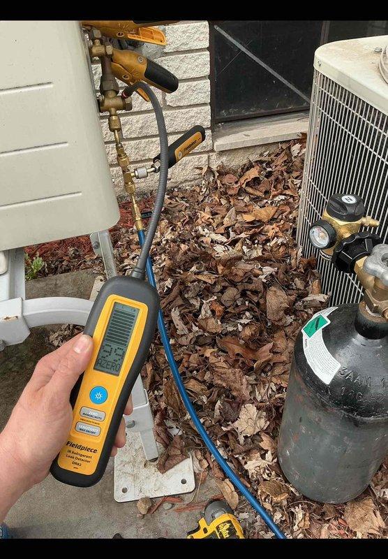 Responded to no-heat complaint on Daikin mini-split heat pump system serving sunroom, installed December 2020. Performed diagnostic testing using digital manifold gauges to assess refrigerant pressures and system operation at outdoor condenser unit. Identified failed service valves requiring replacement and contacted technical support for troubleshooting assistance. Service valves ordered from factory under PO 1305460-001 for delivery to Williams Southfield branch. Follow-up visit required to complete valve replacement and verify proper heat pump operation once parts arrive.