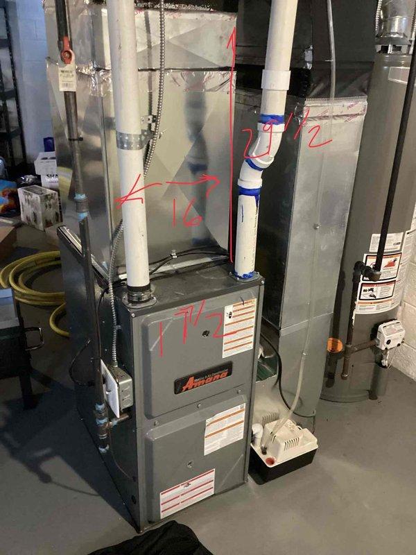 Responded to estimate request for commercial cooling equipment and indoor air quality assessment. Conducted thorough evaluation of existing HVAC system including furnace unit, ductwork configuration, and ventilation components in basement mechanical room. Documented equipment specifications, measurements, and current installation layout with detailed photography showing system dimensions and component locations for preparation of comprehensive cooling equipment upgrade proposal.