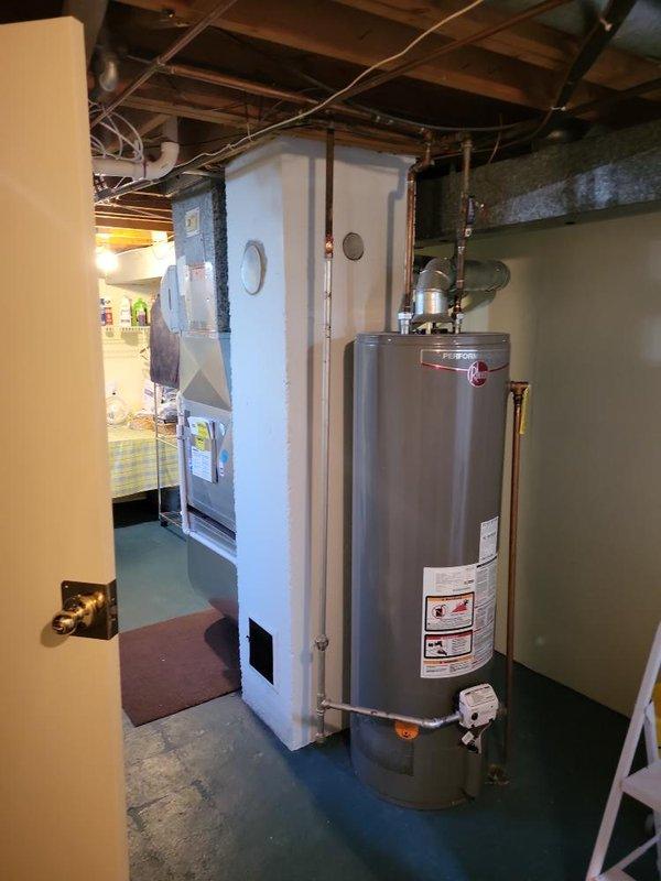 Responded to service call for non-operational furnace in basement mechanical room. Upon arrival, confirmed eight-year-old heating unit had completely failed and was not producing heat. Conducted thorough assessment of existing Bryant furnace system, including evaluation of ductwork connections, condensate drainage lines, and overall HVAC infrastructure. Documented current equipment configuration with existing water heater placement and utility corridor layout. Prepared comprehensive replacement estimate for new furnace installation, accounting for existing duct connections, PVC venting requirements, and proper clearances in mechanical room. Provided customer with detailed quote for complete furnace replacement to restore heating functionality to residence.