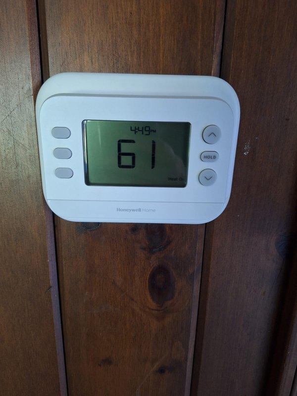 Completed installation of 45,000 BTU furnace (model EL297UH045XE36BK-01) and 50-gallon electric water heater with circulating pump. Installed Honeywell Home programmable thermostat and verified proper system operation and temperature control. Mechanical permit obtained for furnace and water heater installation, with DTE energy rebate documentation submitted for qualifying equipment.