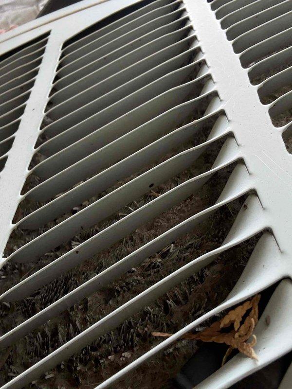 Completed Gold AC Inspection on a 10+ year old Standard brand air conditioning system with air handler located in basement. Performed comprehensive system evaluation including visual inspection of outdoor condenser unit and indoor components. Noted significant dust and debris accumulation on return air grille requiring cleaning to maintain proper airflow and system efficiency. Outdoor condenser unit showed normal weathering with operational fan assembly and intact manufacturer specifications label. System confirmed operational at time of inspection. Documented equipment condition with photographic evidence showing maintenance needs. Recommended filter replacement and vent cleaning to optimize system performance and indoor air quality.