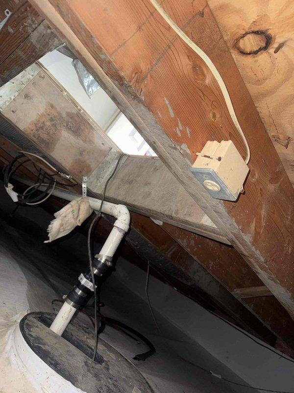 Completed AC system start-up for newly installed basement evaporator coil. Verified proper refrigerant flow through coil, confirmed condensate drain line installation and functionality with PVC drainage system, and tested all electrical connections. System operational with normal temperature differential and airflow confirmed across the coil.