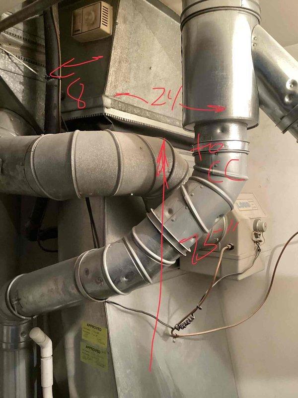 Completed on-site assessment for replacement estimate of 18-year-old furnace and air conditioning system located in basement. Current natural gas furnace and AC unit operational but nearing end of service life. Evaluated existing HVAC infrastructure including galvanized ductwork configuration, exhaust venting system, and condensate drainage. Documented equipment layout, spatial constraints, and existing utility connections. Photographed current installation to determine replacement equipment specifications and identify any modifications required for new system installation.