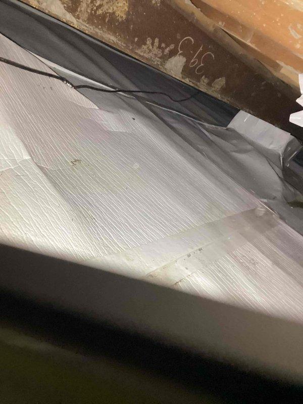 Responded to warranty call for water leak from AC unit less than one year old located in utility room. Upon arrival, inspected Lennox HVAC system and surrounding area where leak was reported after unit activation. Examined condensate drain line, evaporator coil assembly, and drain pan for potential sources of water discharge. Verified proper installation of flexible ductwork in attic space and checked for any moisture intrusion or condensation issues along duct runs. Photographed equipment installation and ductwork configuration for warranty documentation purposes. System operational at time of inspection with no active leak observed during service visit.