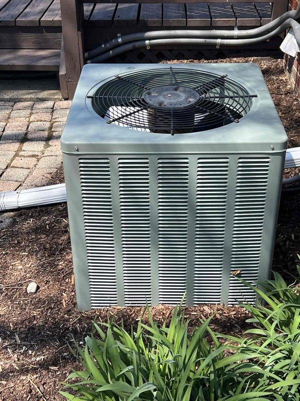 Completed comprehensive Gold AC Inspection on residential 10+ year old air conditioning system. Performed complete evaluation of outdoor condenser unit, which showed good overall condition with proper airflow through ventilation louvers and functional fan assembly. Verified refrigerant lines properly insulated and secured, confirmed adequate clearance around unit with landscaping appropriately maintained away from equipment. Inspected basement-located air handler and coil assembly. Provided 16x25x5 media filter replacement as part of preventative maintenance protocol. All system components operating within normal parameters at time of inspection.