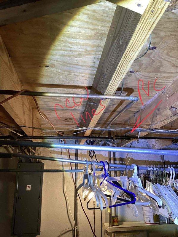 Conducted comprehensive estimate inspection for complete HVAC system replacement in residential property. Evaluated existing 40+ year old furnace with failed heat exchanger that was previously shut down at gas valve due to safety concerns. Assessed air handler unit located in basement utility area and existing R22 air conditioning system for replacement recommendations. Documented current equipment conditions and basement installation environment including clearances, ductwork configuration, and utility connections. Provided detailed replacement options for both heating and cooling systems to address failed furnace and aging refrigerant-obsolete air conditioning equipment.