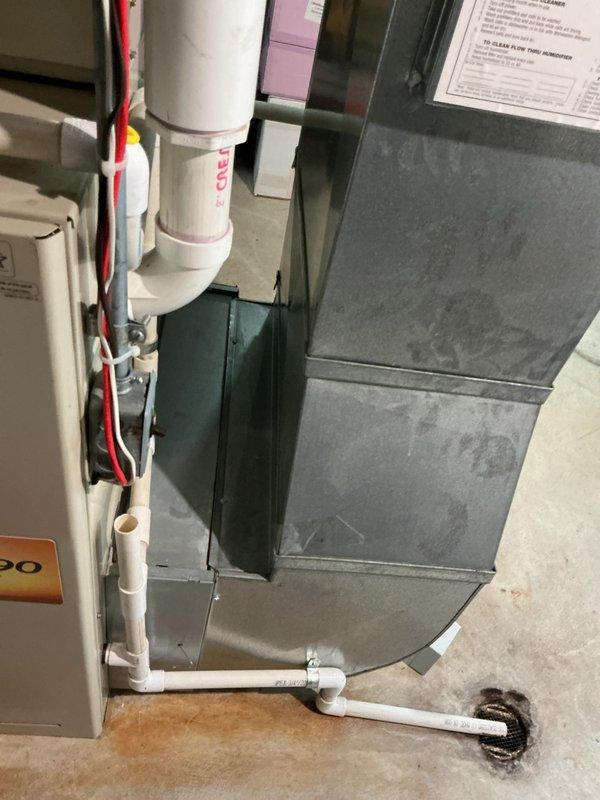 Responded to no-heat emergency call and diagnosed 2002 furnace system with failed secondary heat exchanger showing severe corrosion and dangerous carbon monoxide levels exceeding 4000ppm in exhaust, along with rollout switch tripping. Provided comprehensive estimate for complete furnace replacement due to safety hazards and age of equipment, with option for air conditioning system replacement given both units are original to 2002 installation. Customer also reported furnace blower fan continuously running following initial emergency service visit, indicating additional control system failure requiring resolution as part of replacement recommendation.