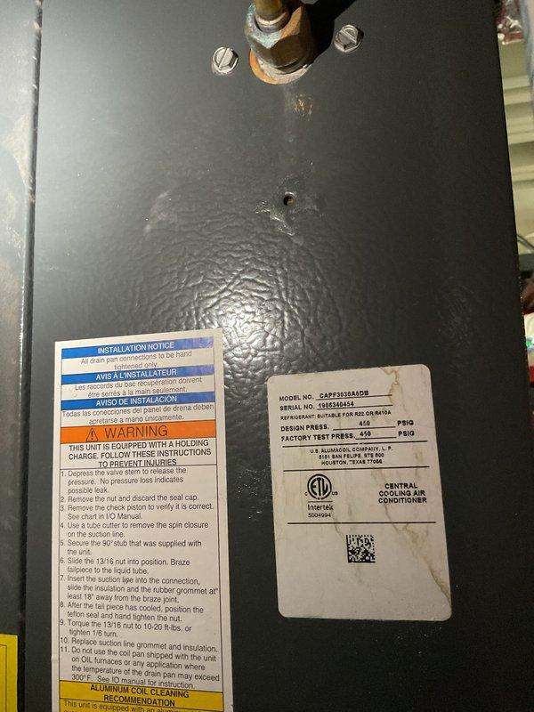 Completed comprehensive Gold AC inspection on 5-year-old Daikin residential air conditioning system with air handler located in basement. Performed multi-point inspection including examination of outdoor condenser unit, coil assembly, refrigerant lines, electrical connections, and all accessible system components. System found to be operational with normal wear patterns; noted leaf debris accumulation around condenser unit exterior requiring routine maintenance attention.