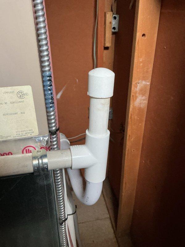 Completed Gold AC Inspection on 3-year-old system with evaporator coil located in basement. Responded to service call regarding air conditioning unit not turning on and thermostat not registering system status. Performed comprehensive diagnostic evaluation of HVAC system including thermostat communication, electrical connections, control board functionality, and refrigerant circuit. Inspected Aprilaire humidifier integration with ductwork system and verified proper installation of drain lines and PVC plumbing connections. Assessed all mechanical components, ductwork integrity, and system controls to identify root cause of operational failure and restore cooling functionality.