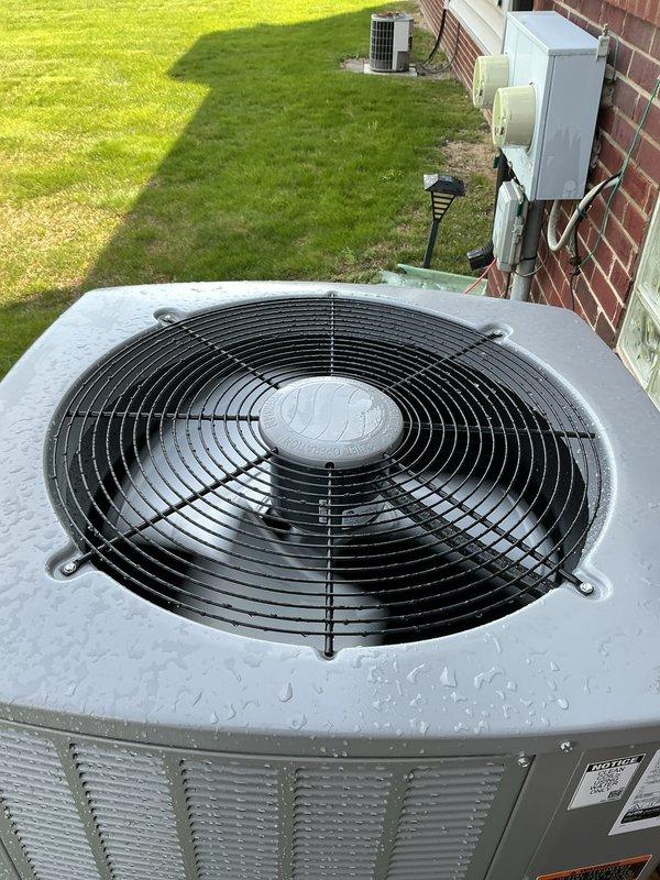 Completed comprehensive Gold AC inspection on 2025 single-unit residential air conditioning system with coil located in basement. Performed thorough examination of outdoor condenser unit including fan assembly, motor operation, and electrical connections, as well as indoor evaporator coil and associated plumbing components. System confirmed operational with all components functioning within normal parameters at time of inspection.