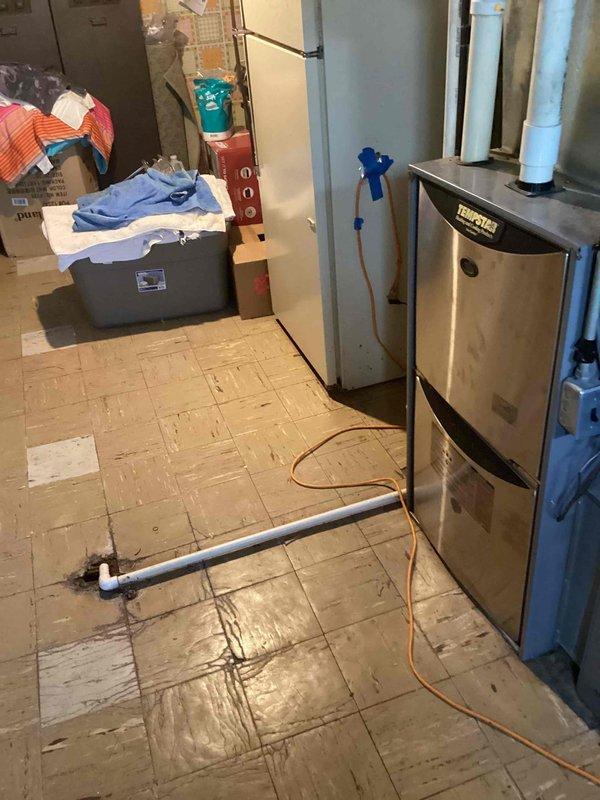 Provided estimate for replacement of non-operational 10-year-old Tempstar natural gas furnace located in basement. Assessed existing equipment configuration including ductwork routing through floor joists and current PVC venting system. Documented equipment location, fuel type, and mechanical room layout to prepare comprehensive replacement proposal for new gas furnace installation.