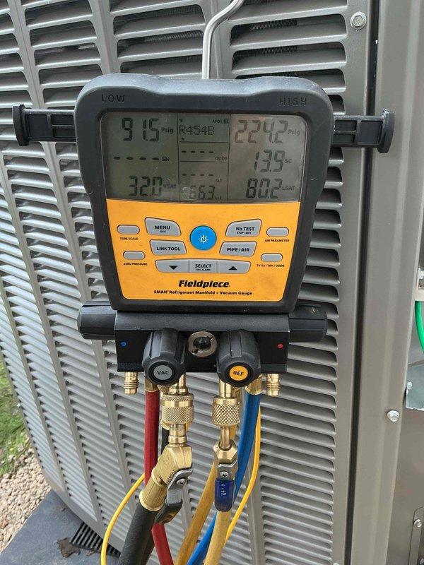 Successfully completed installation of a 3-ton air conditioning system with matching evaporator coil at rear location. Connected new equipment to existing electrical panel, verified proper circuit protection and wiring configuration. Performed system startup, charged refrigerant to manufacturer specifications, and confirmed operating pressures and temperatures within normal parameters using calibrated manifold gauges.