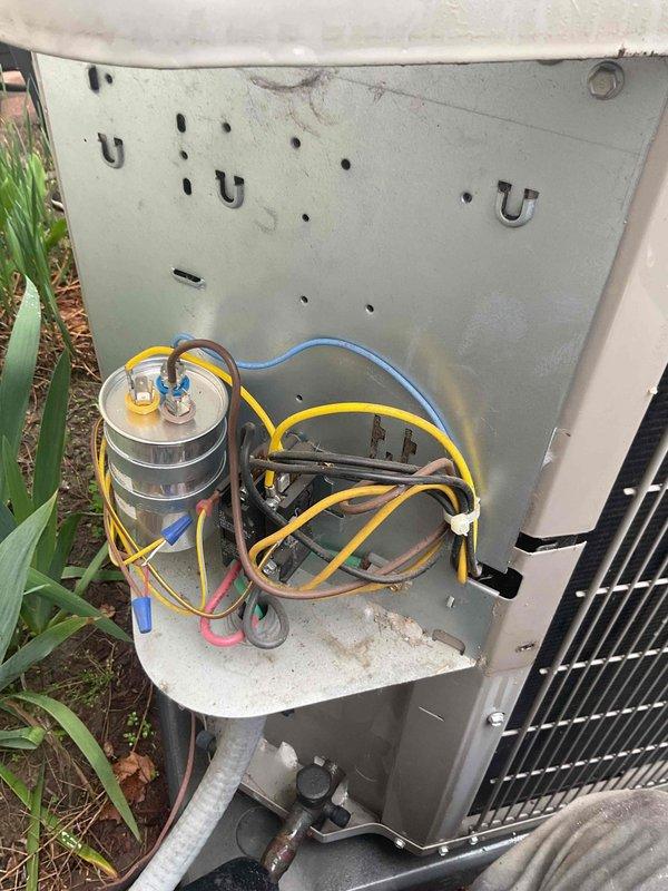 Completed comprehensive Gold AC inspection on 5-year-old Bryant air conditioning system with air handler located in basement. Performed thorough evaluation of outdoor condenser unit, including visual inspection of electrical components, capacitor, wiring connections, and fan assembly. Unit found to be in operational condition with normal weathering for age; all electrical connections secure and components functioning properly within manufacturer specifications.