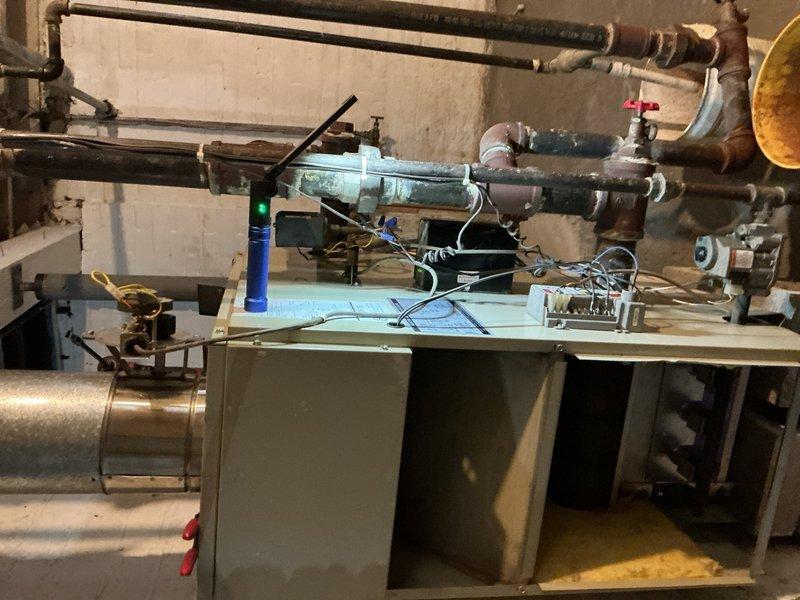 Responded to no-heat call on steam gas boiler in basement. Upon inspection, diagnosed failed vent damper motor preventing boiler operation. Ordered replacement vent damper assembly for installation upon arrival at shop. Thermostat and batteries confirmed operational; issue isolated to defective damper actuator preventing proper venting sequence and boiler ignition.