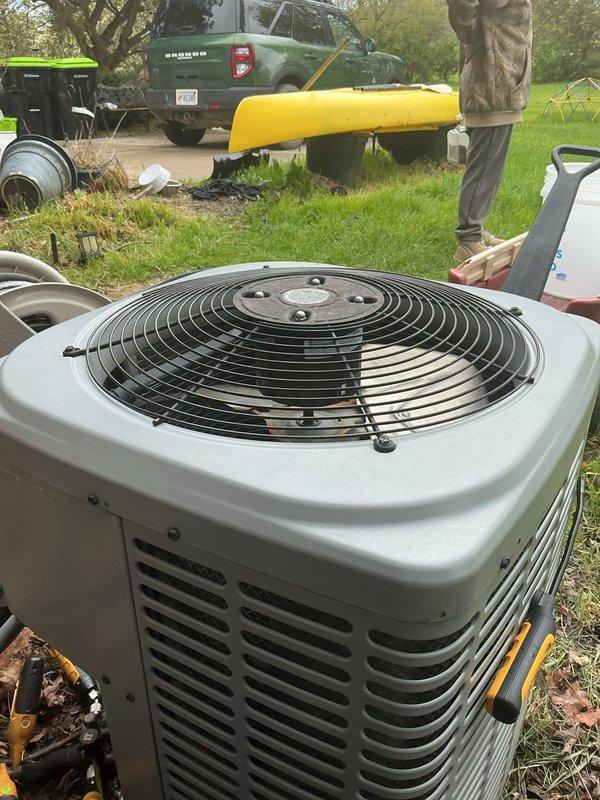 Completed comprehensive Gold AC inspection on residential property with two HVAC units, including one Lennox outdoor condensing unit. Performed standard maintenance procedures, system diagnostics, and visual inspection of all accessible components. Identified humidifier backup issue requiring pump replacement; scheduled follow-up service to install new humidifier pump and resolve drainage concern.