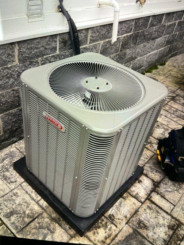 Completed system start-up and commissioning for newly installed Lennox air conditioning system with basement evaporator coil. Verified proper refrigerant charge, airflow through the coil assembly, electrical connections, and condensate drainage. Confirmed outdoor condensing unit is operating within manufacturer specifications with all safety controls functioning correctly.