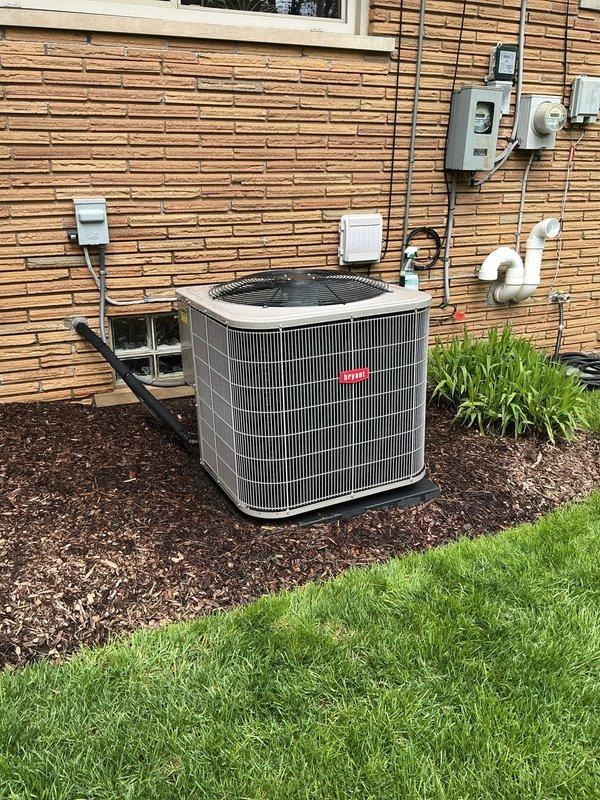 Completed comprehensive Gold AC inspection on an 11-year-old residential air conditioning system with air handler and coil located in basement. Performed full system evaluation including outdoor condenser unit inspection, verified proper clearances and unit condition, examined refrigerant lines and electrical connections, and inspected indoor air handler components, ductwork, and associated mechanical systems. All equipment confirmed operational with no immediate concerns identified during inspection.