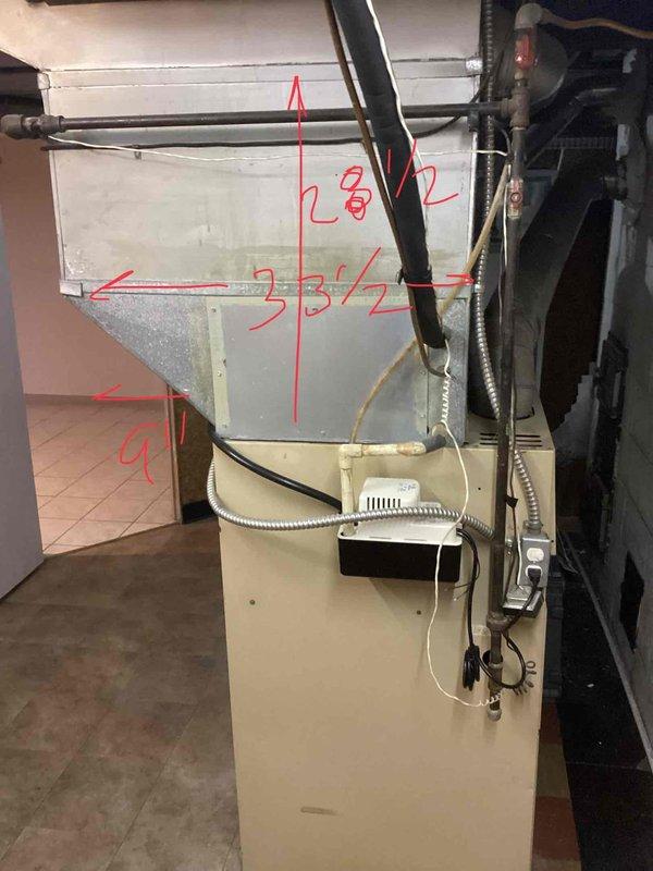 Conducted comprehensive assessment of existing HVAC system in basement mechanical room for large residential property exceeding 3000 square feet. Evaluated current heating and cooling infrastructure, including air handler unit, ductwork configuration, and electric heat pump system. Documented equipment specifications, measured existing duct dimensions, and photographed system components including plenum assembly, refrigerant lines, condensate drainage, electrical connections, and control wiring to develop accurate replacement estimate for complete dual-fuel heating and cooling system upgrade.