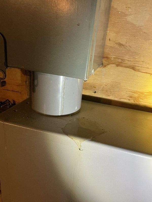 Responded to service call for commercial mini split system that would not power on despite battery replacement in remote. Upon arrival, inspected LG inverter outdoor unit mounted on exterior wall and indoor air handler installation. Diagnosed system issue and documented equipment condition with photos showing outdoor condensing unit and indoor component installation in crawl space area.