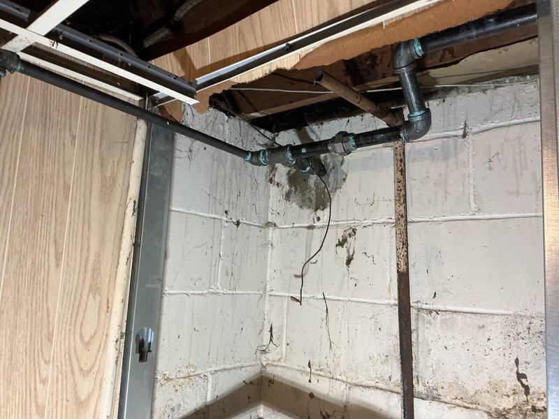 Completed full re-piping of residential gas line system in basement due to multiple leaks identified by utility company inspection. Replaced all gas piping servicing furnace, water heater, dryer, and stove. Existing infrastructure consisted of undersized 1/2" and 3/4" gas lines with at least four confirmed leak points and additional suspected compromised sections throughout the system. Removed deteriorated piping and installed new gas lines to all appliances per code specifications. Work performed in basement utility area with exposed joists and concrete block walls. All connections tested and verified leak-free upon completion. One-year warranty provided on parts and labor.
