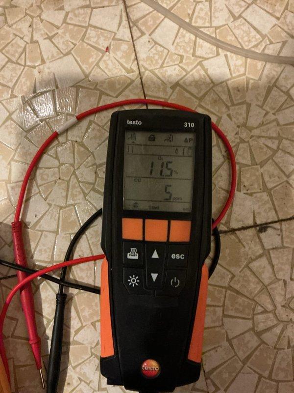 Completed Gold Furnace Inspection on a 9-10 year old HVAC system. Performed comprehensive combustion analysis using Testo 310 analyzer, which confirmed proper operation with readings of 115°F and 5 ppm carbon monoxide levels, indicating safe and efficient combustion. Inspected associated water heater manufactured by Bradford White Corporation, verified all safety labels and warning placards were intact and legible, and confirmed proper copper piping connections were secure with no visible leaks or corrosion.