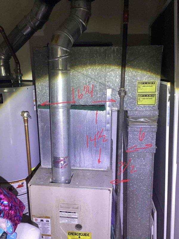 Completed comprehensive HVAC estimate for full system replacement at residential property. Assessed existing furnace and ductwork configuration in mechanical room, documenting current equipment specifications and measurements for proper sizing of new air conditioning system. Evaluated outdoor installation location at side of house near basement window well area, confirming adequate clearance and access for new condensing unit placement.