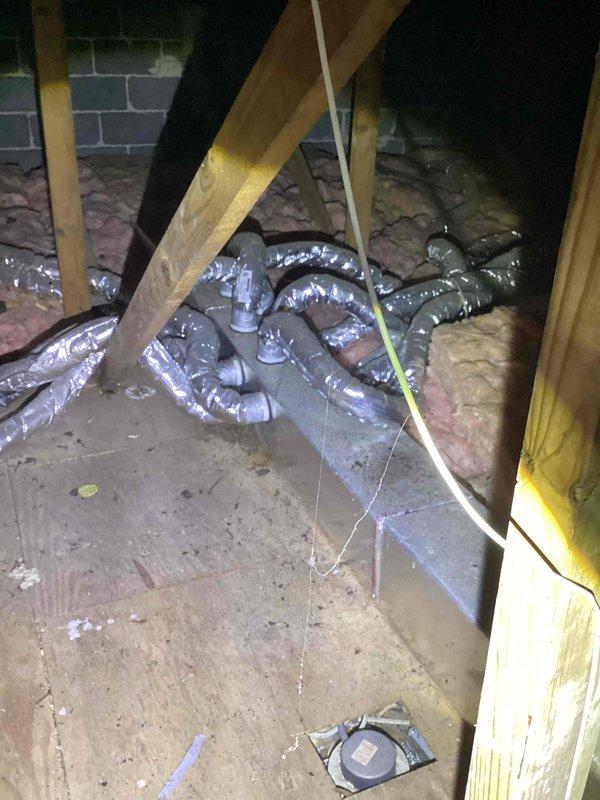 Conducted site assessment for Unico ductwork system previously installed by another contractor. Reviewed existing flexible duct configuration in attic space and evaluated current air handler setup in basement. The new Unico system requires additional supply runs beyond what the previous system utilized. Performed diagnostic evaluation of 3-year-old boiler and air handler to ensure compatibility with proposed ductwork modifications. Documented existing duct routing through attic space and identified areas requiring additional supply branches. Provided estimate for complete Unico ducting installation per previous site visit recommendations and boiler diagnostic as requested.