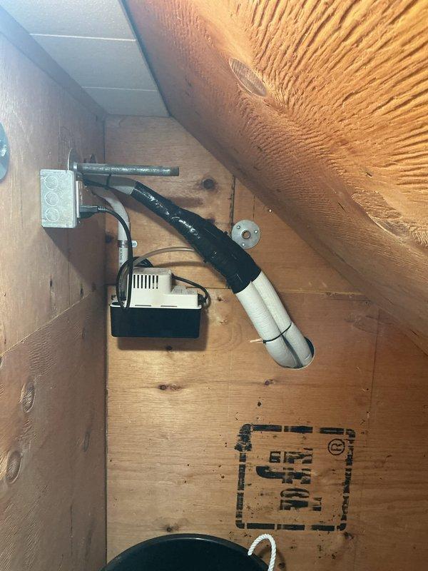 Completed full mini-split system replacement with mechanical and electrical permits obtained. Installed new Daikin ductless indoor wall unit in conditioned space with corresponding outdoor condensing unit, routed refrigerant lines and electrical connections through attic space, and reconnected all electrical components per code requirements. System tested and verified operational upon completion.