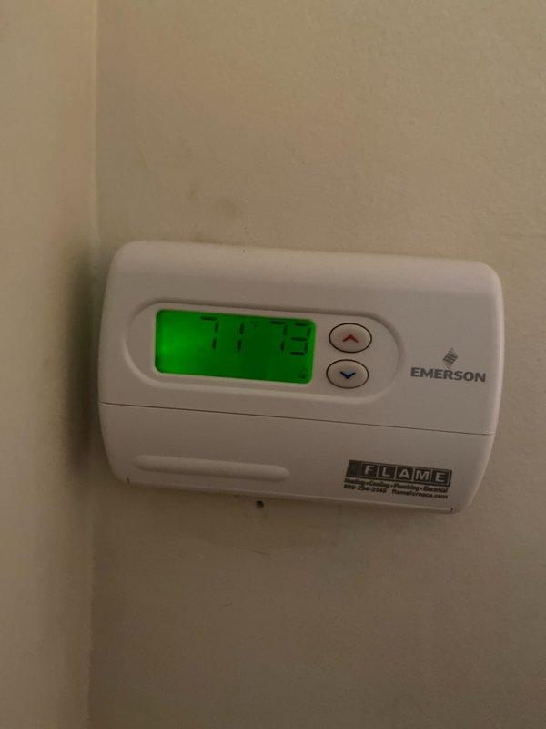 Completed full HVAC system installation including a 70,000 BTU furnace, 3-ton air conditioning unit with rear discharge configuration, and whole-home humidifier. Performed system flush, established new refrigerant lines, and reconnected existing electrical service at the breaker panel. Installed and programmed new Emerson digital thermostat for precise climate control, verified all electrical connections, and tested complete system operation to ensure proper heating and cooling functionality.