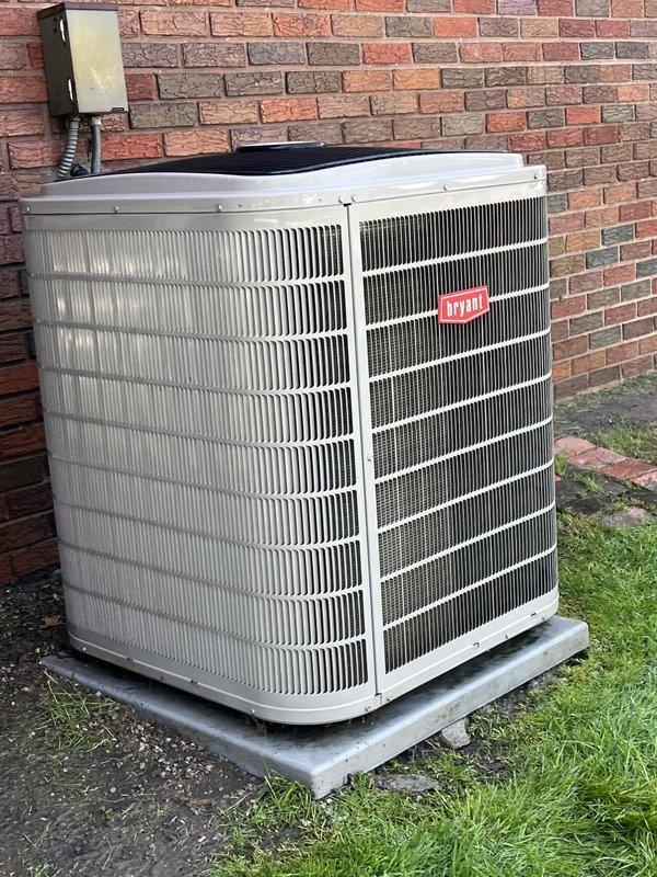 Completed comprehensive Gold AC inspection on 2010 Bryant air conditioning system with air handler located in basement. Performed full system evaluation of outdoor condenser unit, which was found to be in clean, well-maintained condition with intact fins and proper placement on concrete pad. System diagnostics revealed two active fault codes requiring attention: a humidity sensor fault (code 160) with three consecutive occurrences and a limit fault (code 33) on the furnace with four consecutive occurrences. Documented all findings with photographic evidence and noted that system requires follow-up service to address identified fault conditions. Verified homeowner contact information and confirmed single-unit residential system.