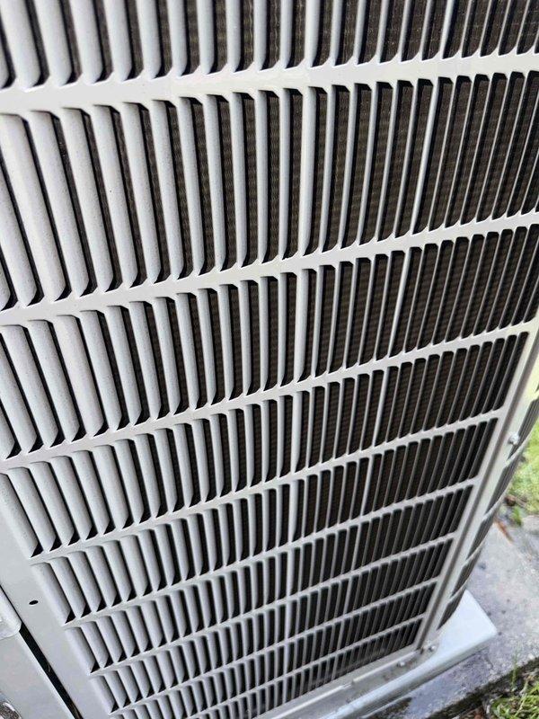 Completed prepaid maintenance inspection on a 15-year-old single-unit HVAC system with outdoor condenser and basement air handler configuration. Performed comprehensive system evaluation including visual inspection of condenser unit exterior, verified heat exchanger fins were clean and free of debris, and conducted electrical diagnostics using clamp meter to measure voltage and amperage readings. Equipment was found operational at time of service, and all measurements were within acceptable parameters for continued system operation.